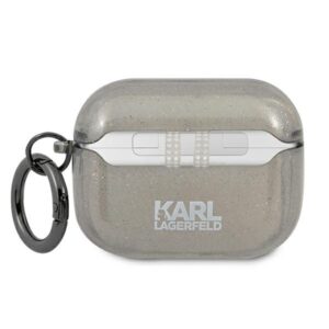 Karl Lagerfeld KLAPUKHGK AirPods Prodėklas juodos spalvos Glitter Karl`s Head - Image 2