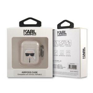 Karl Lagerfeld KLA2UKHGD AirPods dėklas aukso spalvos Glitter Karl`s Head - Image 3