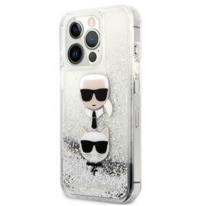 Karl Lagerfeld KLHCP13LKICGLS Apple iPhone 13 Pro / 13 6,1" silver kietas dėklas Liquid Glitter Karl&Cho - Image 2