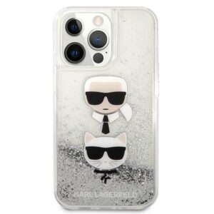 Karl Lagerfeld KLHCP13LKICGLS Apple iPhone 13 Pro / 13 6,1" silver kietas dėklas Liquid Glitter Karl&Cho - Image 3