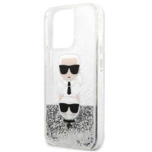 Karl Lagerfeld KLHCP13LKICGLS Apple iPhone 13 Pro / 13 6,1" silver kietas dėklas Liquid Glitter Karl&Cho - Image 6