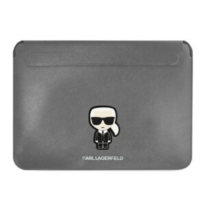 Karl Lagerfeld Dėklas kompiuteriui KLCS16PISFG 16" sidabro spalvos Saffiano Ikonik Karl - Image 1