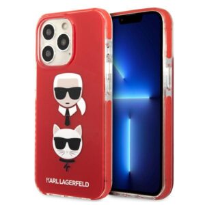 Karl Lagerfeld KLHCP13LTPE2TR Apple iPhone 13 Pro / 13 6,1" kietas dėklas red Karl&Choupette Head - Image 1