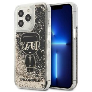Karl Lagerfeld KLHCP13LLGGKBK Apple iPhone 13 Pro/ 13 6,1"juodos spalvos kietas dėklas Liquid Glitter Gatsby