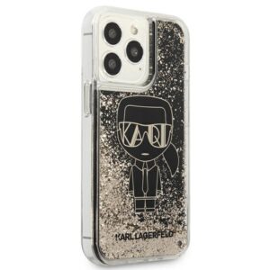 Karl Lagerfeld KLHCP13LLGGKBK Apple iPhone 13 Pro/ 13 6,1"juodos spalvos kietas dėklas Liquid Glitter Gatsby - Image 4