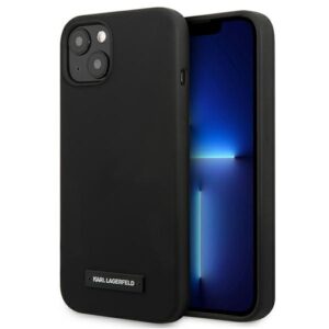 Karl Lagerfeld KLHCP13SSLMP1K Apple iPhone 13 mini 5,4" kietas dėklas juodos spalvos Silicone Plaque - Image 1