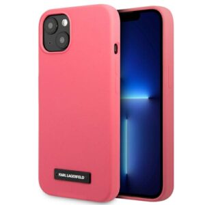 Karl Lagerfeld KLHCP13SSLMP1PI Apple iPhone 13 mini 5,4" kietas dėklas fuchsia Silicone Plaque - Image 1