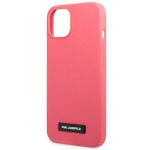 Karl Lagerfeld KLHCP13MSLMP1PI Apple iPhone 13 / 14 / 15 6,1" kietas dėklas fuchsia Silicone Plaque - Image 6