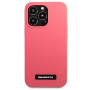 Karl Lagerfeld KLHCP13LSLMP1PI Apple iPhone 13 Pro / 13 6,1" kietas dėklas fuchsia Silicone Plaque - Image 3
