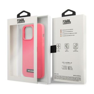 Karl Lagerfeld KLHCP13LSLMP1PI Apple iPhone 13 Pro / 13 6,1" kietas dėklas fuchsia Silicone Plaque - Image 8