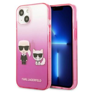 Karl Lagerfeld KLHCP13STGKCP Apple iPhone 13 mini 5,4" kietas dėklas rožinės spalvos Gradient Ikonik Karl & Choupett - Image 1
