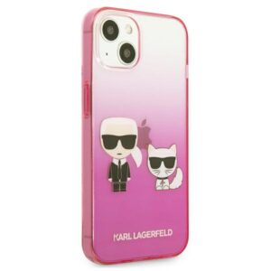 Karl Lagerfeld KLHCP13STGKCP Apple iPhone 13 mini 5,4" kietas dėklas rožinės spalvos Gradient Ikonik Karl & Choupett - Image 4