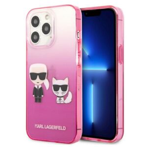 Karl Lagerfeld KLHCP13LTGKCP Apple iPhone 13 Pro / 13 6,1" kietas dėklas rožinės spalvos Gradient Ikonik Karl & Chou - Image 1