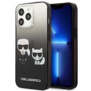 Karl Lagerfeld KLHCP13LTGKCK Apple iPhone 13 Pro / 13 6,1" kietas dėklas juodos spalvos Gradient Ikonik Karl & Cho
