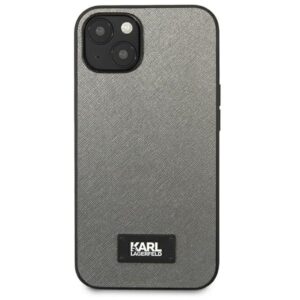 Karl Lagerfeld KLHCP13SSFMP2DG Apple iPhone 13mini 5,4" kietas dėklas silver Saffiano Plaque - Image 3