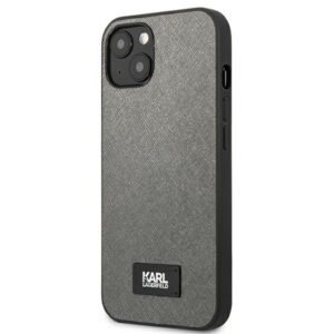 Karl Lagerfeld KLHCP13MSFMP2DG Apple iPhone 13 / 14 / 15 6,1" kietas dėklas silver Saffiano Plaque - Image 2