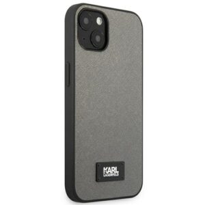 Karl Lagerfeld KLHCP13MSFMP2DG Apple iPhone 13 / 14 / 15 6,1" kietas dėklas silver Saffiano Plaque - Image 4
