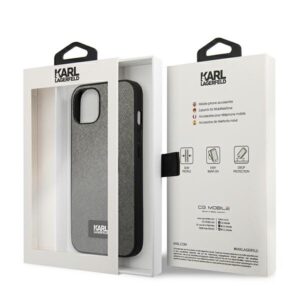 Karl Lagerfeld KLHCP13MSFMP2DG Apple iPhone 13 / 14 / 15 6,1" kietas dėklas silver Saffiano Plaque - Image 8