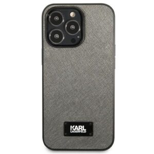 Karl Lagerfeld KLHCP13LSFMP2DG Apple iPhone 13 Pro / 13 6,1" kietas dėklas silver Saffiano Plaque - Image 3