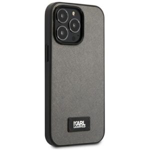 Karl Lagerfeld KLHCP13XSFMP2DG Apple iPhone 13 Pro Max 6,7" kietas dėklas silver Saffiano Plaque - Image 4