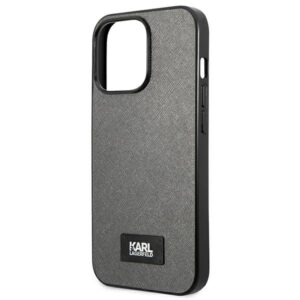 Karl Lagerfeld KLHCP13XSFMP2DG Apple iPhone 13 Pro Max 6,7" kietas dėklas silver Saffiano Plaque - Image 6