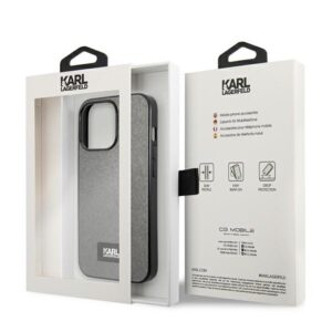 Karl Lagerfeld KLHCP13XSFMP2DG Apple iPhone 13 Pro Max 6,7" kietas dėklas silver Saffiano Plaque - Image 8
