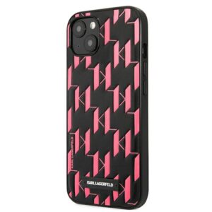 Karl Lagerfeld KLHCP13SMNMP1P Apple iPhone 13 mini 5,4" kietas dėklas rožinės spalvos Monogram Plaque - Image 2