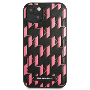 Karl Lagerfeld KLHCP13SMNMP1P Apple iPhone 13 mini 5,4" kietas dėklas rožinės spalvos Monogram Plaque - Image 3