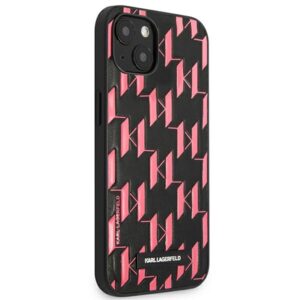 Karl Lagerfeld KLHCP13SMNMP1P Apple iPhone 13 mini 5,4" kietas dėklas rožinės spalvos Monogram Plaque - Image 4