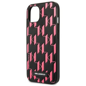 Karl Lagerfeld KLHCP13SMNMP1P Apple iPhone 13 mini 5,4" kietas dėklas rožinės spalvos Monogram Plaque - Image 6
