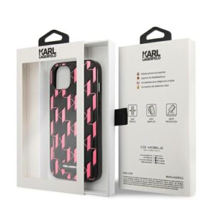 Karl Lagerfeld KLHCP13SMNMP1P Apple iPhone 13 mini 5,4" kietas dėklas rožinės spalvos Monogram Plaque - Image 8