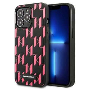 Karl Lagerfeld KLHCP13LMNMP1P Apple iPhone 13 Pro / 13 6,1" kietas dėklas rožinės spalvos Monogram Plaque - Image 1