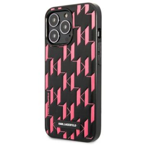 Karl Lagerfeld KLHCP13LMNMP1P Apple iPhone 13 Pro / 13 6,1" kietas dėklas rožinės spalvos Monogram Plaque - Image 2