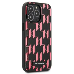 Karl Lagerfeld KLHCP13LMNMP1P Apple iPhone 13 Pro / 13 6,1" kietas dėklas rožinės spalvos Monogram Plaque - Image 4