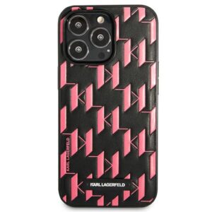 Karl Lagerfeld KLHCP13XMNMP1P Apple iPhone 13 Pro Max 6,7" kietas dėklas rožinės spalvos Monogram Plaque - Image 3