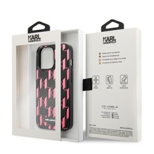 Karl Lagerfeld KLHCP13XMNMP1P Apple iPhone 13 Pro Max 6,7" kietas dėklas rožinės spalvos Monogram Plaque - Image 8
