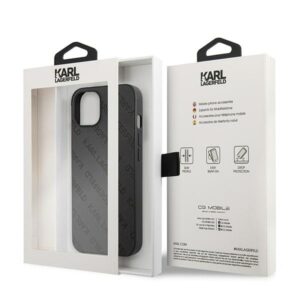 Karl Lagerfeld KLHCP13SPTLK Apple iPhone 13 mini 5,4" kietas dėklas juodos spalvos Perforated Allover - Image 8