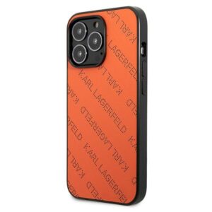 Karl Lagerfeld KLHCP13LPTLO Apple iPhone 13 Pro / 13 6,1" kietas dėklas orange Perforated Allover - Image 2