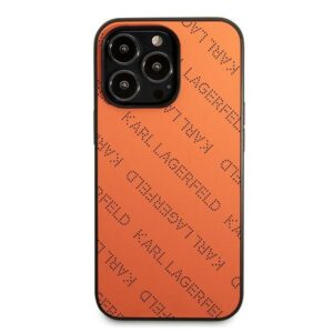 Karl Lagerfeld KLHCP13LPTLO Apple iPhone 13 Pro / 13 6,1" kietas dėklas orange Perforated Allover - Image 3