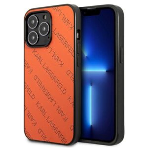 Karl Lagerfeld KLHCP13XPTLO Apple iPhone 13 Pro Max 6,7" kietas dėklas orange Perforated Allover - Image 1