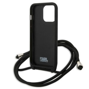 Karl Lagerfeld KLHCP13LCMNIPK Apple iPhone 13 Pro / 13 6,1" kietas dėklas juodos spalvos Leather Monogram Patch an - Image 6