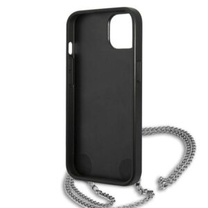 Karl Lagerfeld KLHCP13SPMK Apple iPhone 13 mini 5,4" kietas dėklas juodos spalvos Leather Textured and Chain - Image 7