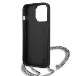 Karl Lagerfeld KLHCP13LPMK Apple iPhone 13 Pro / 13 6,1" kietas dėklas juodos spalvos Leather Textured and Chain - Image 7