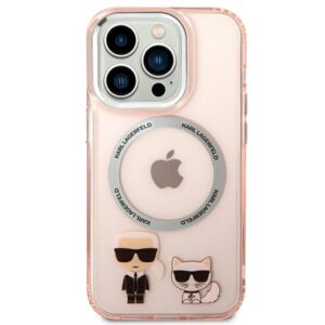 Karl Lagerfeld KLHMP14LHKCP Apple iPhone 14 Pro 6,1" kietas dėklas rožinės spalvos Karl & Choupette Aluminium Magsaf - Image 3