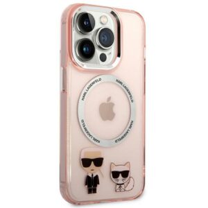 Karl Lagerfeld KLHMP14LHKCP Apple iPhone 14 Pro 6,1" kietas dėklas rožinės spalvos Karl & Choupette Aluminium Magsaf - Image 4