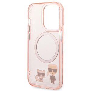 Karl Lagerfeld KLHMP14LHKCP Apple iPhone 14 Pro 6,1" kietas dėklas rožinės spalvos Karl & Choupette Aluminium Magsaf - Image 7