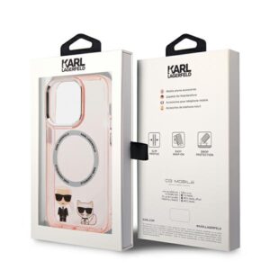 Karl Lagerfeld KLHMP14LHKCP Apple iPhone 14 Pro 6,1" kietas dėklas rožinės spalvos Karl & Choupette Aluminium Magsaf - Image 8