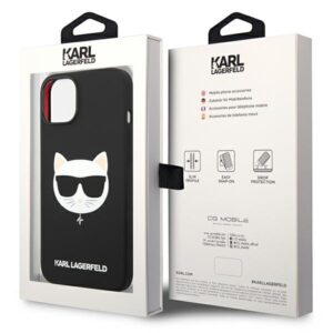 Karl Lagerfeld KLHMP14MSLCHBK Apple iPhone 14 Plus / 15 Plus 6,7" kietas dėklas juodos spalvos Silicone Choupette - Image 8