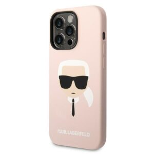 Karl Lagerfeld KLHMP14LSLKHLP Apple iPhone 14 Pro 6,1" kietas dėklas light rožinės spalvos Silicone Karl`s Head - Image 2