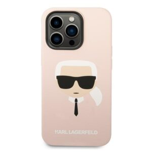 Karl Lagerfeld KLHMP14LSLKHLP Apple iPhone 14 Pro 6,1" kietas dėklas light rožinės spalvos Silicone Karl`s Head - Image 3